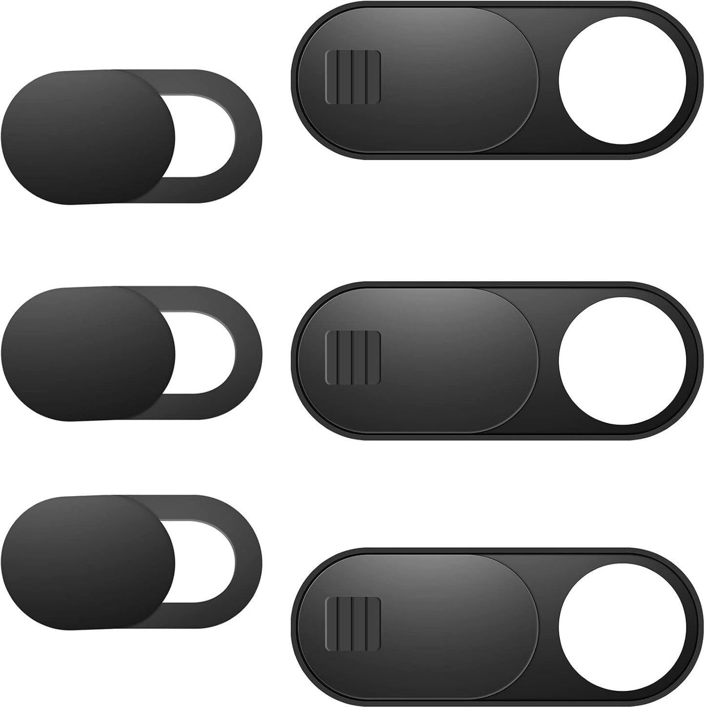 Laptop Camera Cover Slide, Phone Camera Cover Slide, 6 Pack Ultra-thin Webcam Cover Slide for Laptop, Desktop, PC, Tablet, Smartphone, Protect Your Privacy and Security (Black)