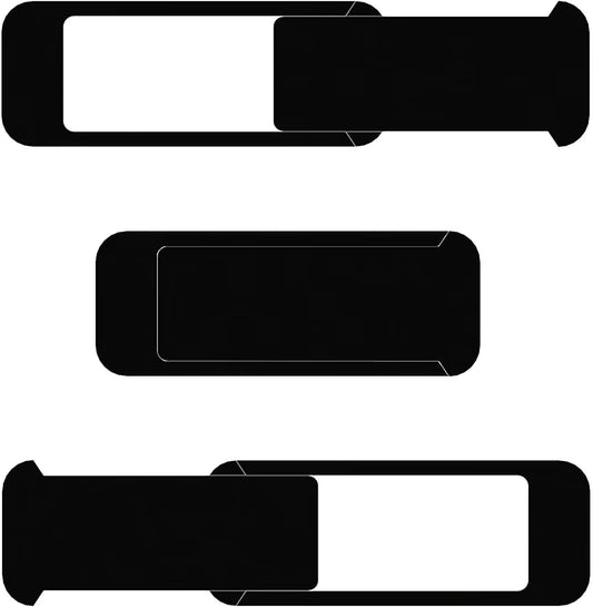 Laptop Camera Cover Slide, Computer Camera Cover Slide, Large Size Webcam Cover Slide, Cute Pattern Design, Protect Privacy Security, Ultra-thin, 3-Pack, for Laptop Desktop Computer (Black)