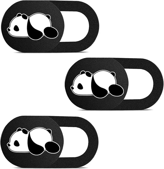 Webcam Cover Slide Cute Pattern Webcam Cover 0.7mm Thin for Laptop MacBook Pro iMac Air Computer Smartphone Tablet Protect Your Privacy and Security Strong Adhesive (3 Pack - Panda Pattern)