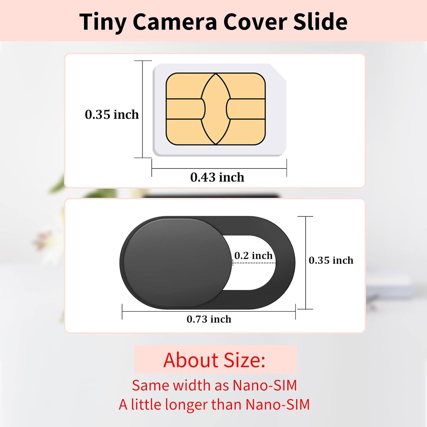 Webcam Cover (3 Pack), 0.03 Inch Ultra-Thin Laptop Webcam Cover Slide, Perfect for Privacy Protection - Black