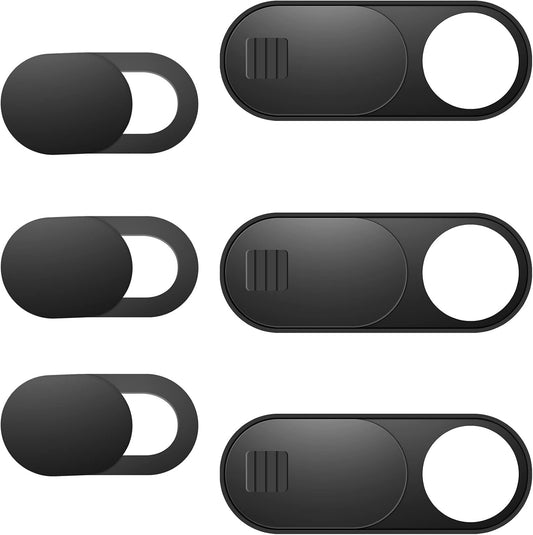 Laptop Camera Cover Slide, Phone Camera Cover Slide, 6 Pack Ultra-thin Webcam Cover Slide for Laptop, Desktop, PC, Tablet, Smartphone, Protect Your Privacy and Security (Black)