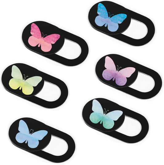 Webcam Cover Slide 6 Pack Ultra-thin Camera Cover for Computer, Laptop, Desktop, Smartphone, Protect Your Privacy and Security, Butterfly
